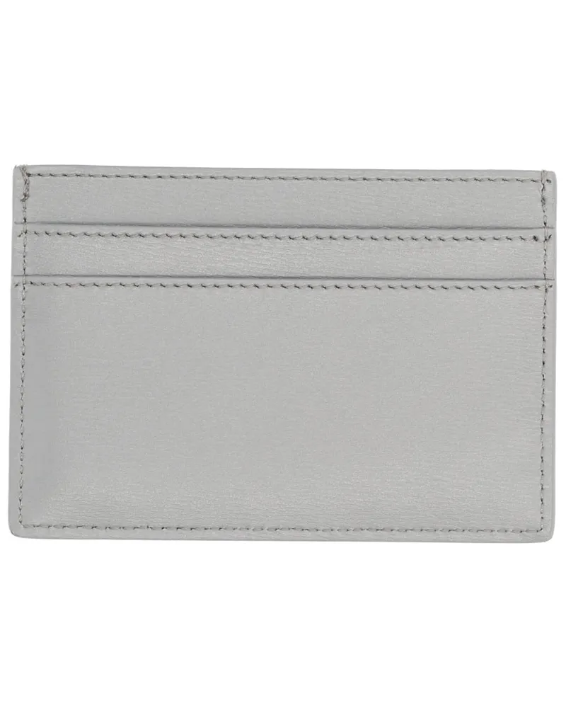 Fendi Squared FF Logo Calf Leather Card Case — Grey Grey