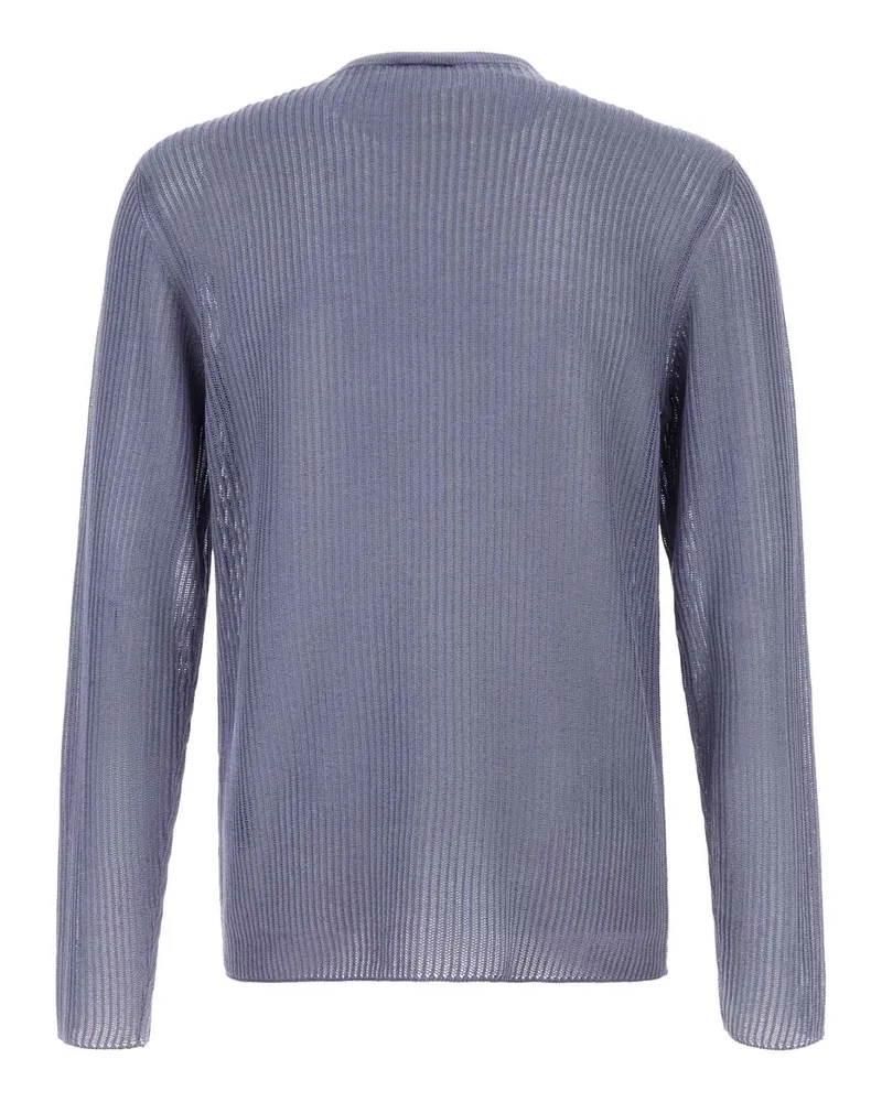 Giorgio Armani Men's Costa Sweater Purple Silk Cotton Purple