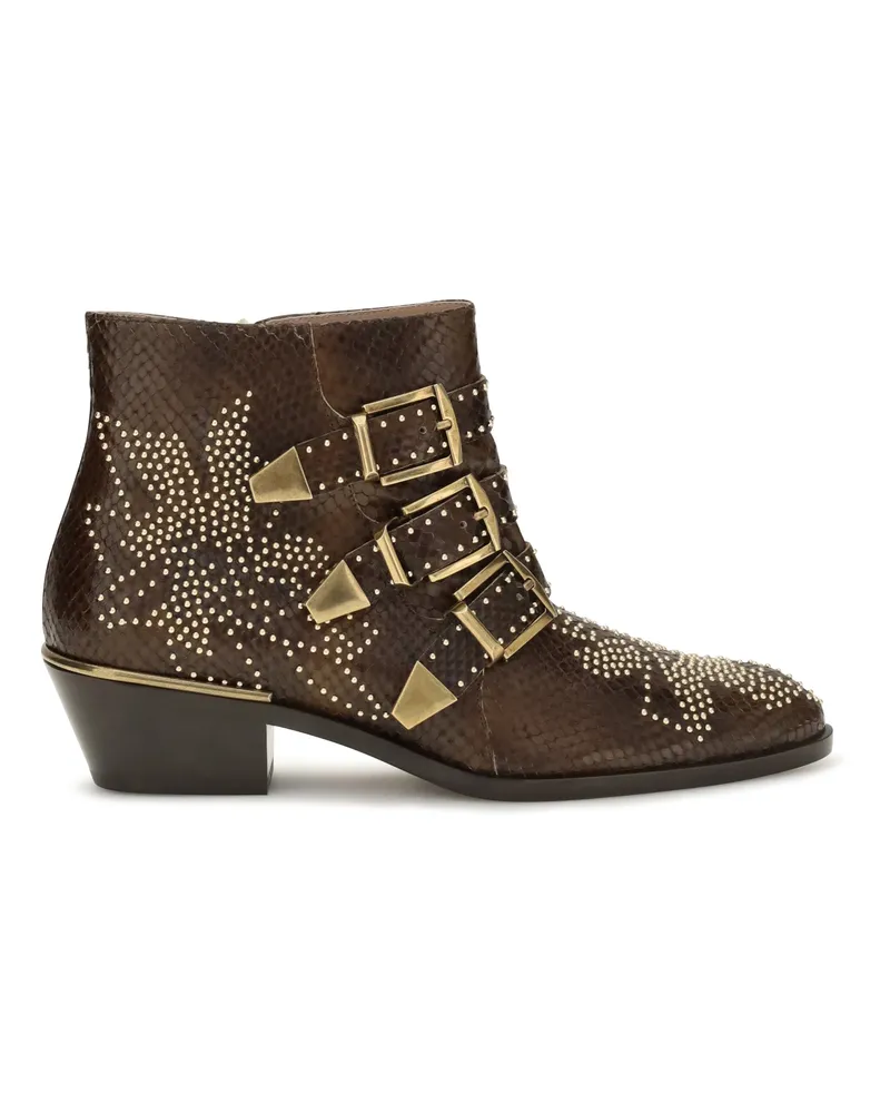 Chloé Women's Ankle Boots Susanna Wild Khaki Calf Leather Brown