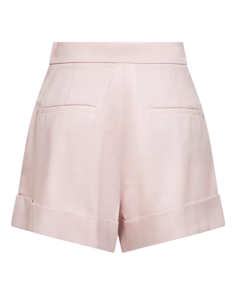 Max Mara Women's Pinky Beige Canvas Shorts Virgin Wool Pink