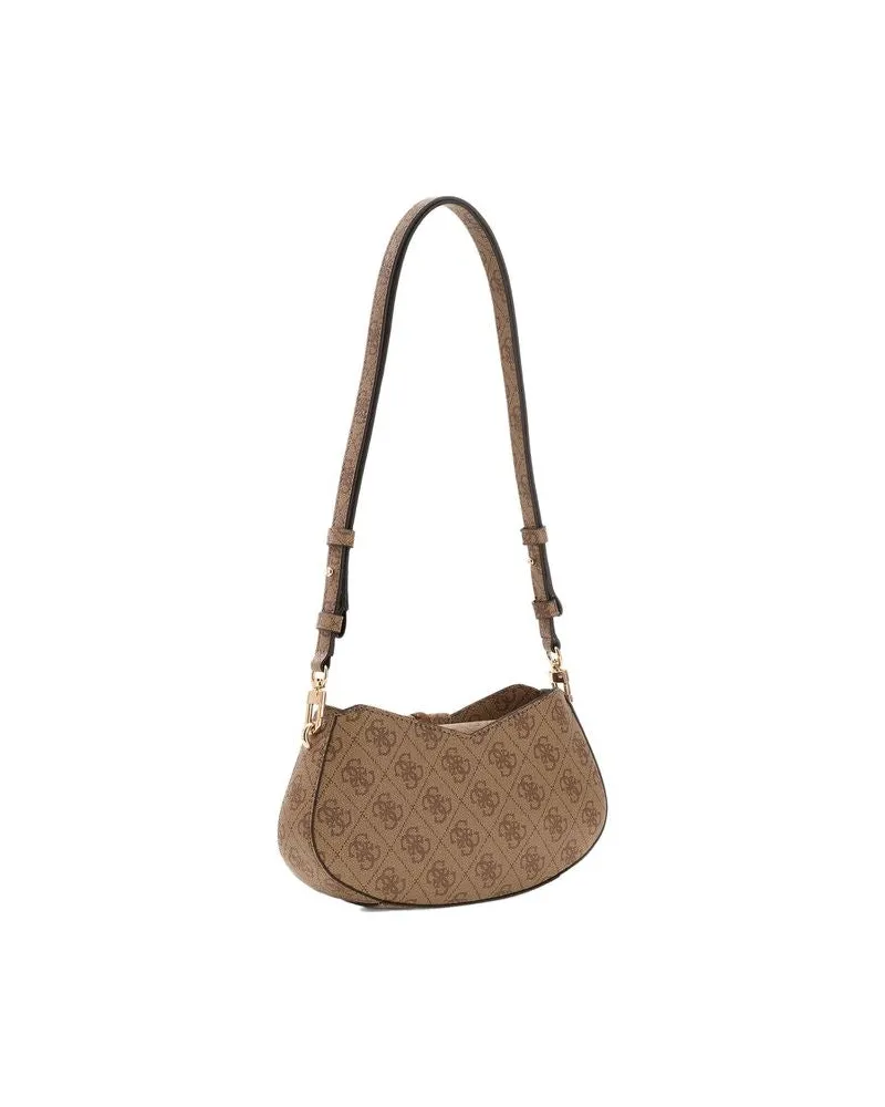 Guess Women's Shoulder Bag Latte Logo Polyurethane - Shoulder-Bags Beige