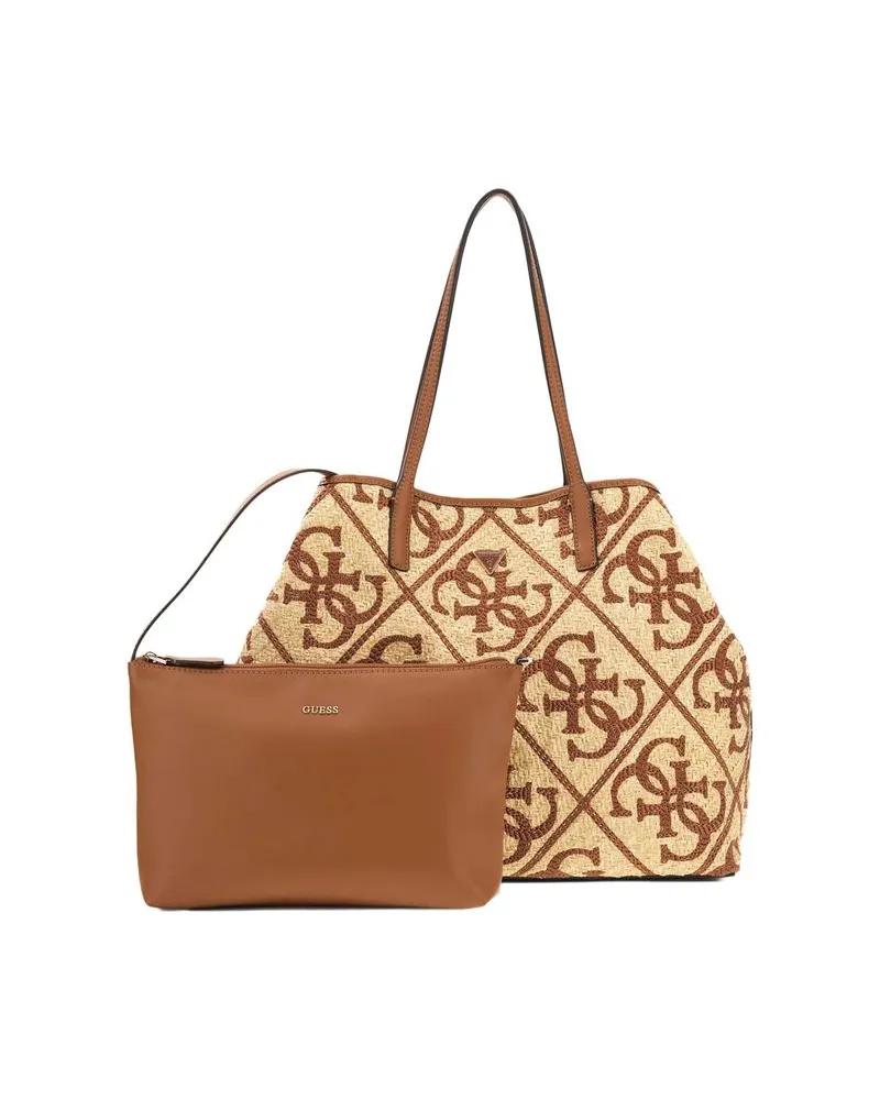 Guess Women's Tote Bag Natural-Off White Polypropylene - Tote-Bags Natural/off Beige
