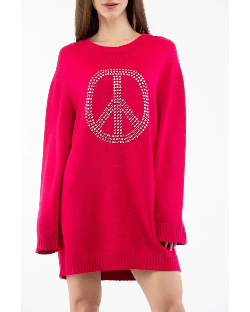 Moschino Women Fuchsia Wool Casual Dress Pink