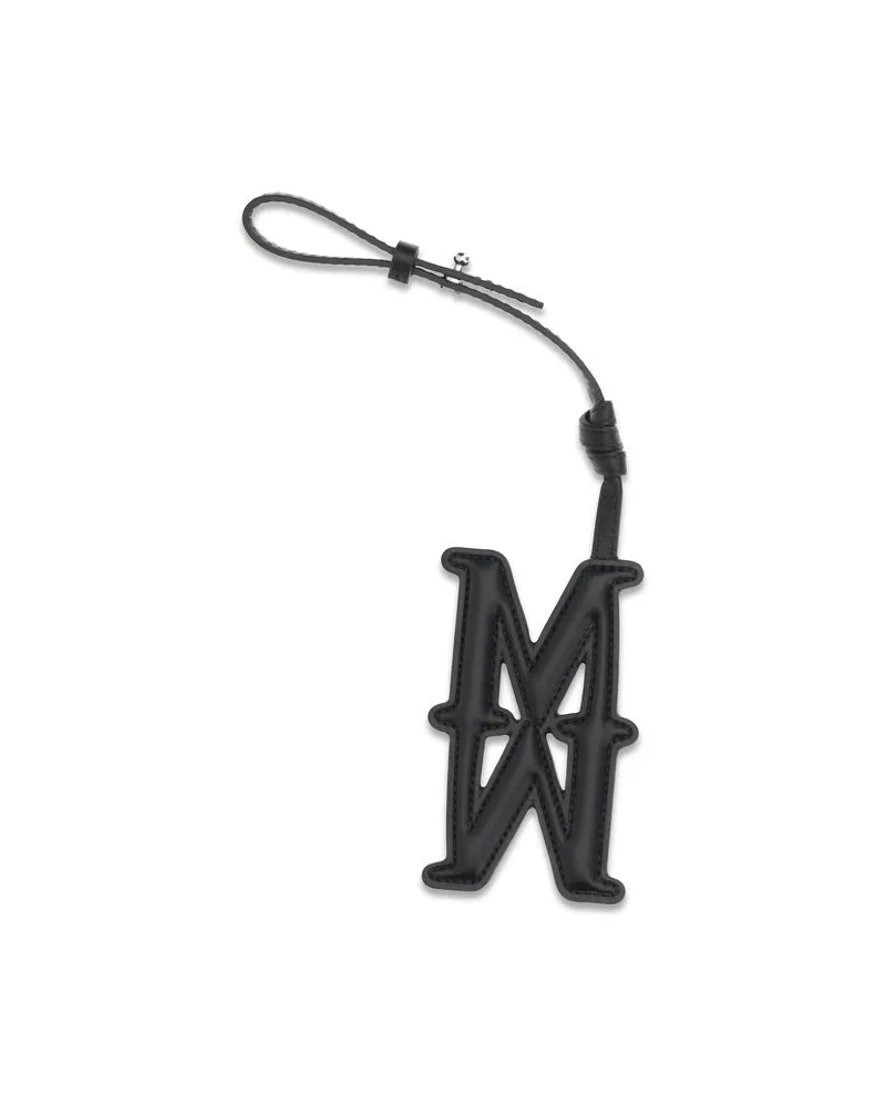 Max Mara Women's Black Calf Leather Bos Taurus Keychain Accessory Black