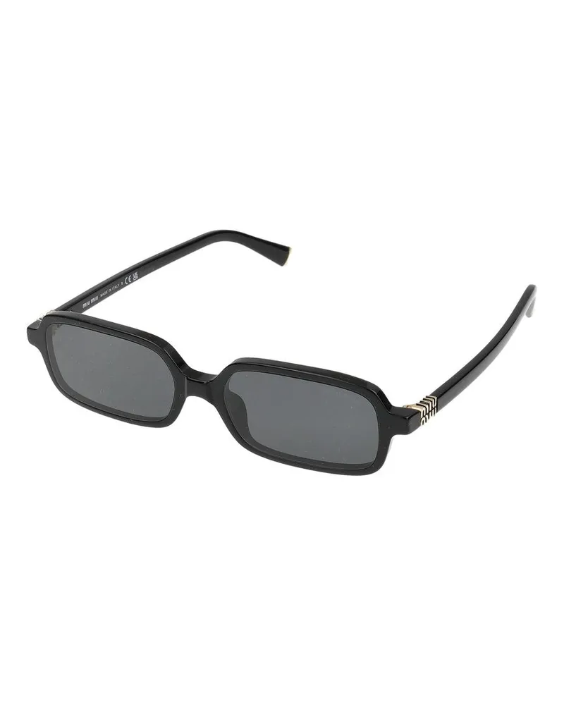 Miu Miu 0MU Rectangular Acetate Sunglasses — Black Black