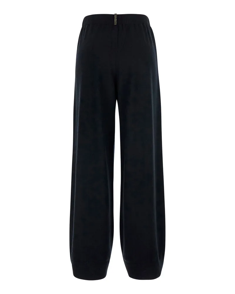 Fabiana Filippi Wool-Silk-Cashmere Blend Trousers — Black Black