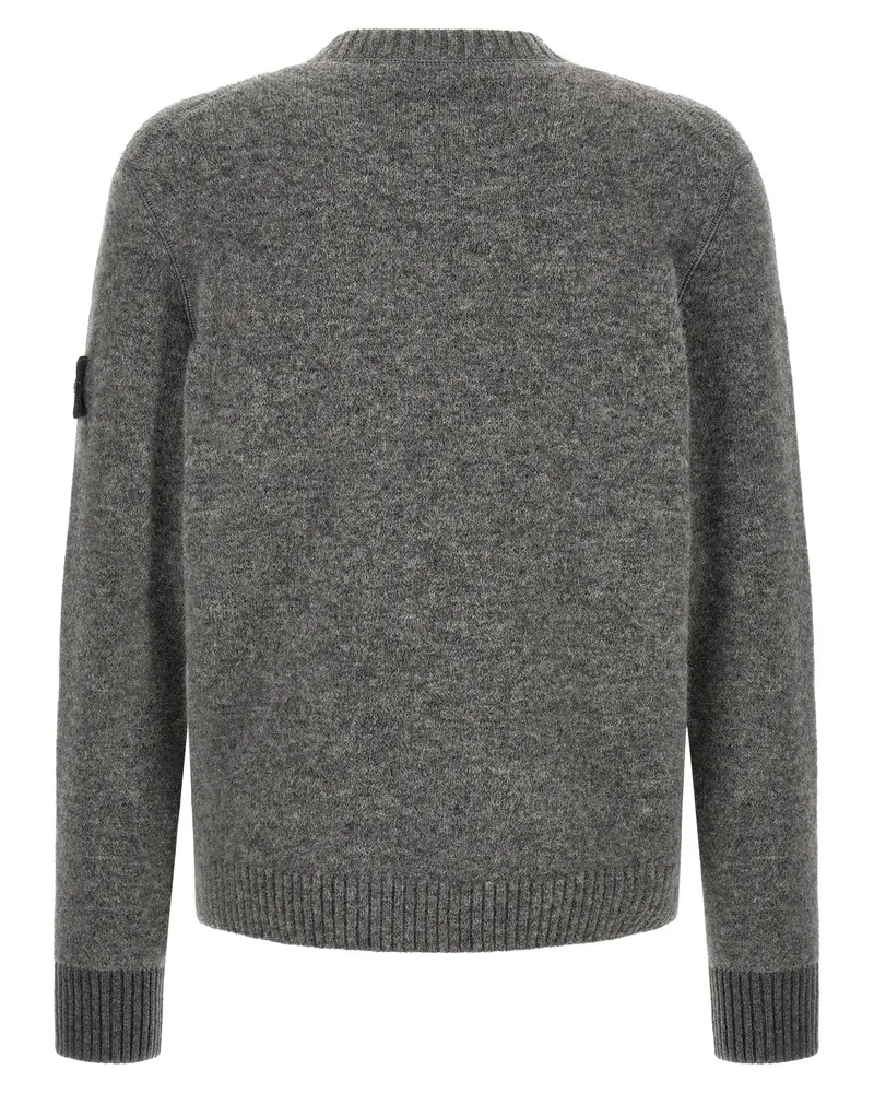 Stone Island Alpaca Wool Blend Crew Neck Sweater — Gray Gray