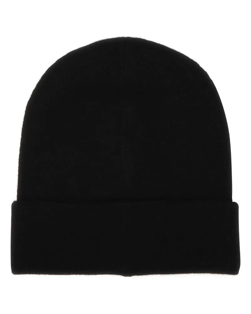 Alexander McQueen Men's Black Cashmere Beanie Hat 1078 Exterior: Cuffie Black