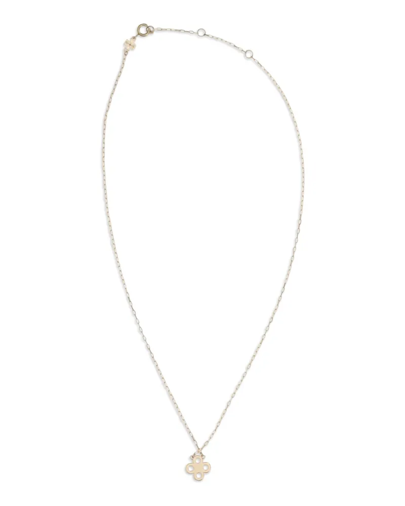 Tory Burch Forget Me Not Clover Necklace — Gold Gold