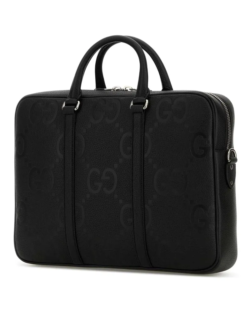 Gucci Men's Black Leather Briefcase Ventiquattrore Black
