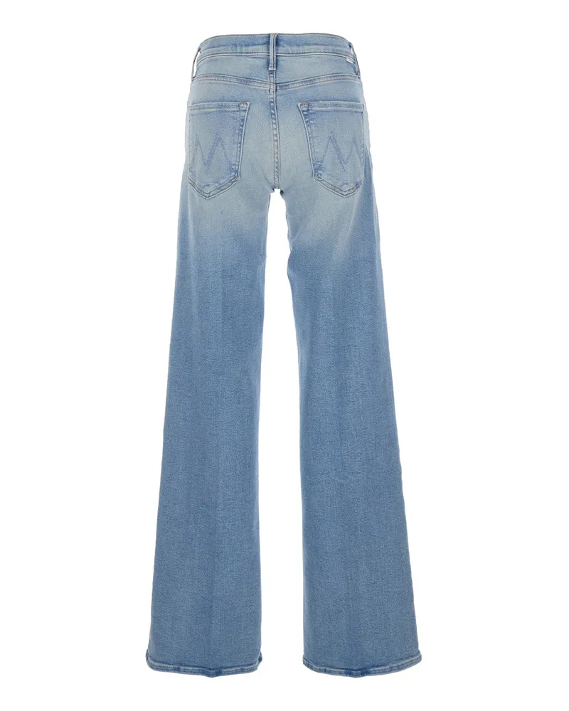 Mother Women's Jeans Mavin Sneak Light Blue Cotton Blue