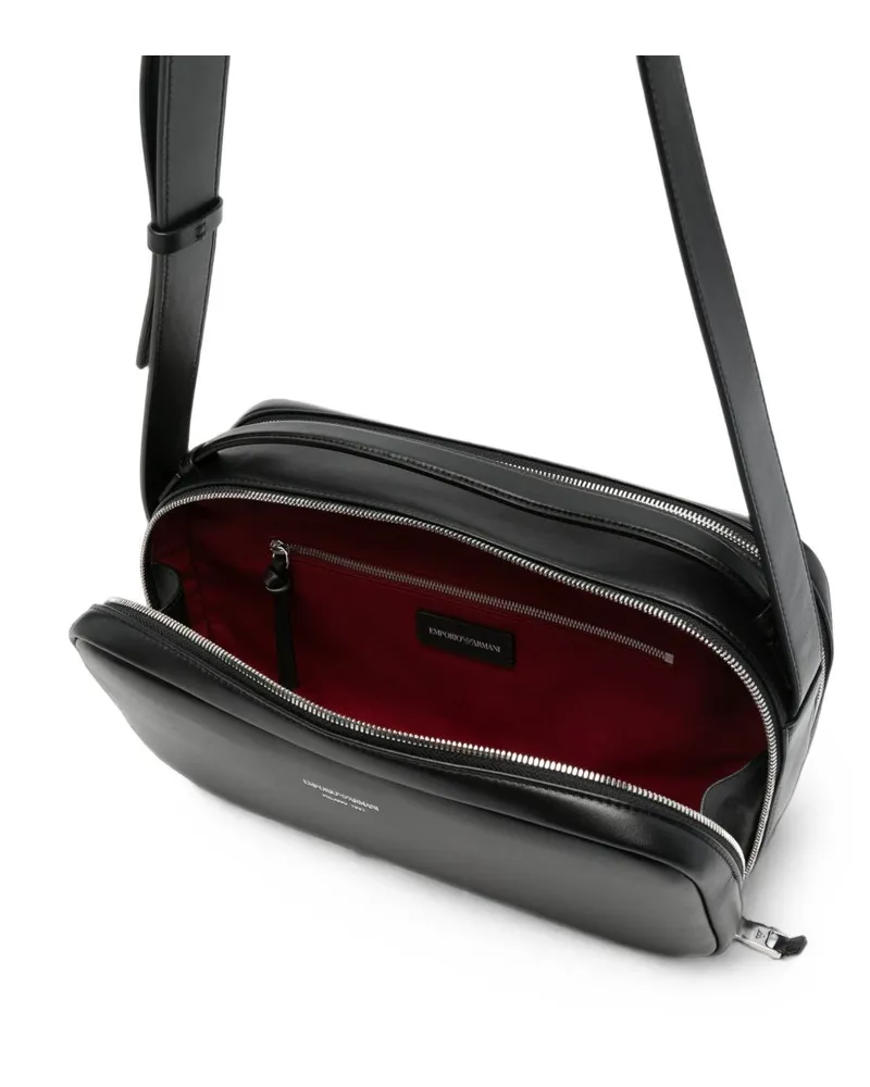 Emporio Armani Leather Shoulder Bag — Black Black