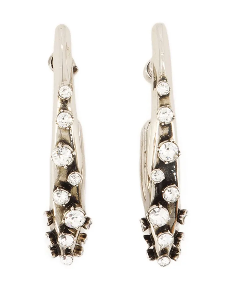 Alexander McQueen Women's Pave Earrings Silver Tone Others Jewelry-Watches Silver