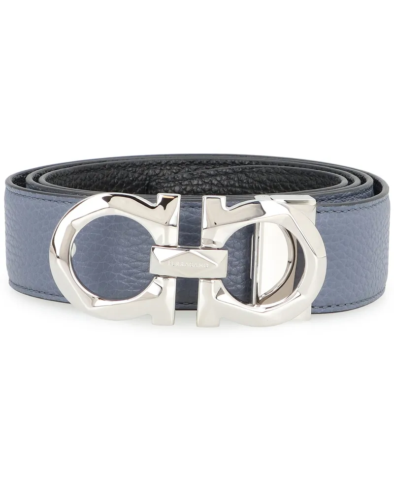 Ferragamo Men's Gancini Reversible Leather Belt Lilac Calf Purple