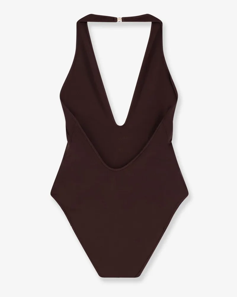 Zimmermann Women's Halter Bodysuit Luna Brown Viscose T-Shirts & Jerseys Brown