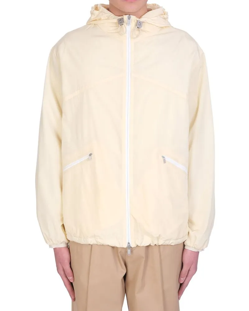 Jil Sander Men's Bicolor Polyamide Shell Jacket Clothing Beige
