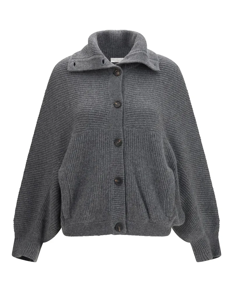 Brunello Cucinelli Cashmere Cardigan — Gray Gray