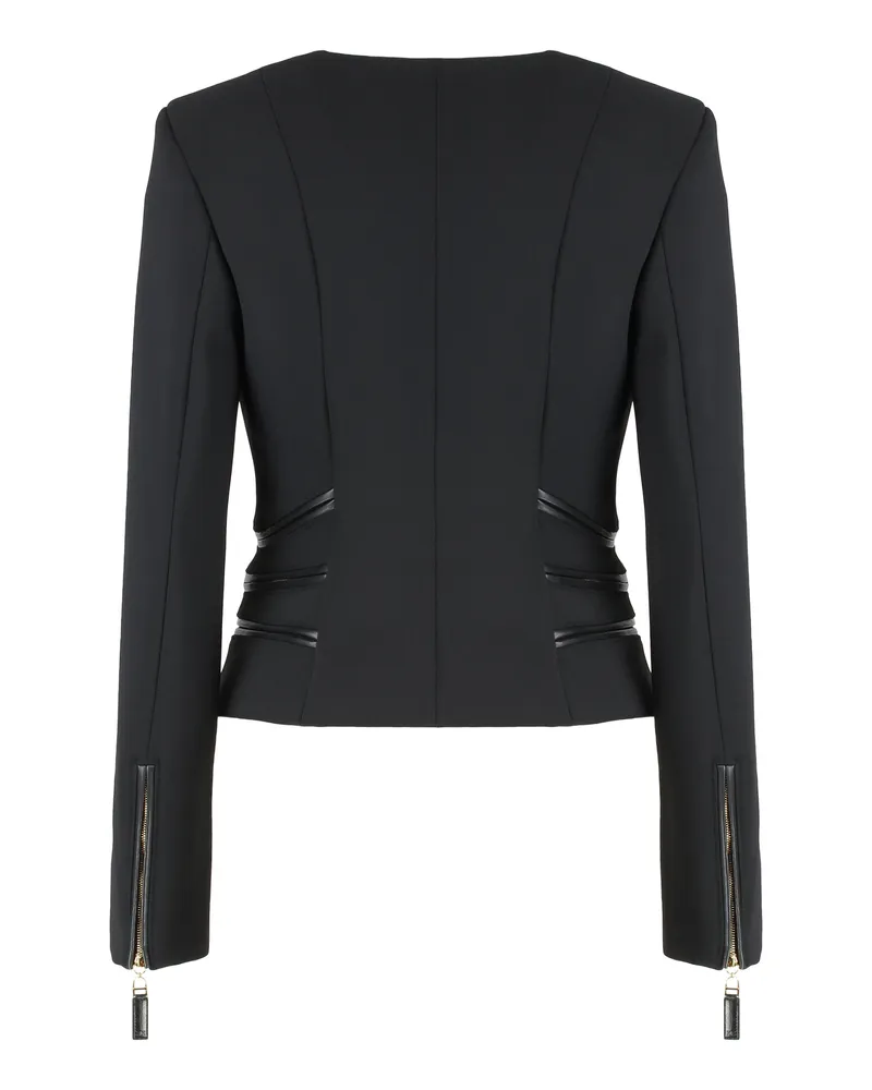 Elisabetta Franchi Women's Jacket Double Crêpe With Zip Details Black Polyester Black