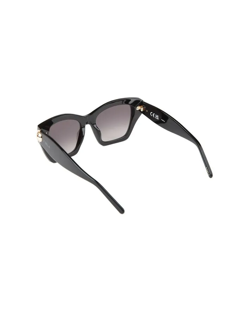Furla Women's Sunglasses Glossy Black Acetate Black