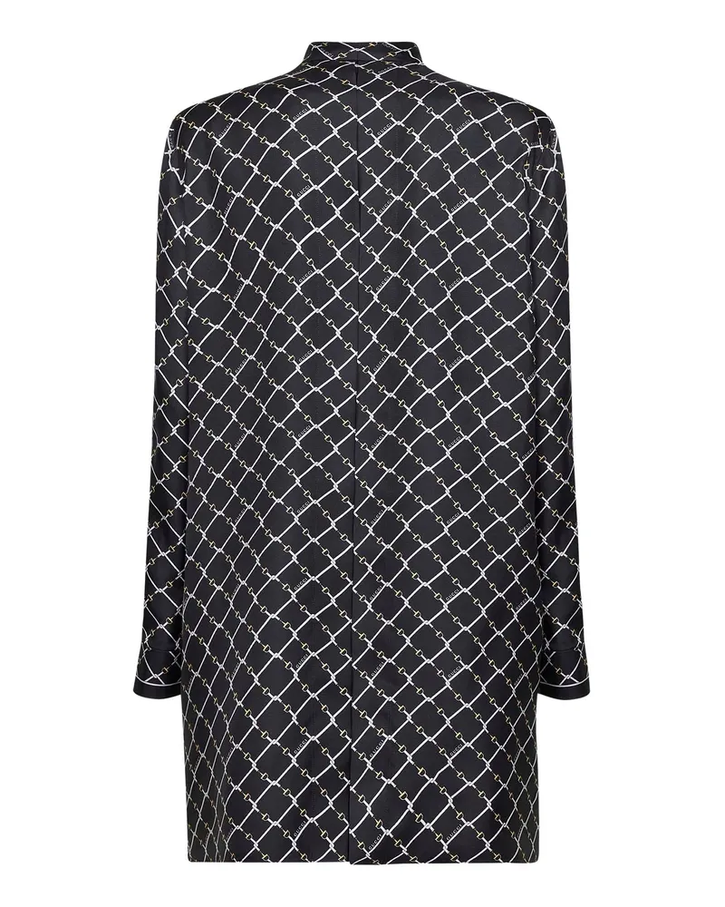 Gucci Women's Black Printed Silk Twill Mini Dress Black