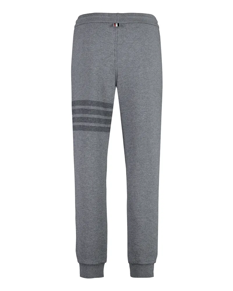 Thom Browne Men's Virgin Wool Track Pants Grey Elastane Gray