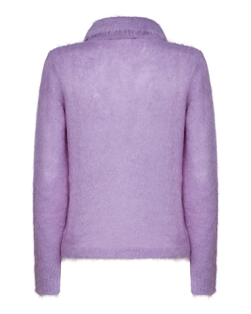 Chloé Women Alpaca-Blend Knit Polo Lilac Knitwear Sweater Purple