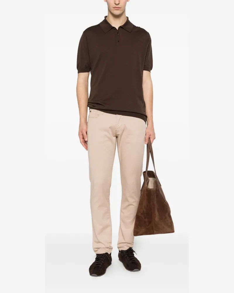 Emporio Armani Logo-Detail Denim Jeans — Beige Beige