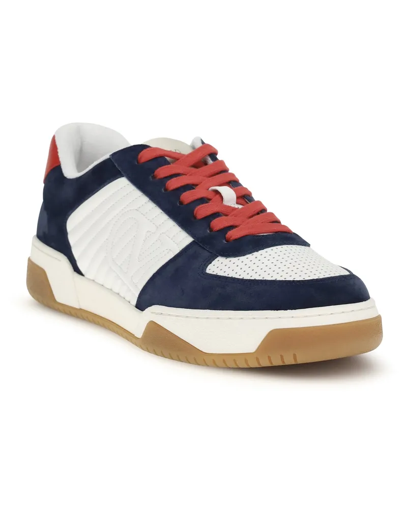 Valentino Garavani Men's Sneakers Sparry Calf Leather Dark Bluette Bluette-White-Coral Red-White-White-Ivory-Am Trainers Bluette/white/coral Red/white/white/ivory/am Navy