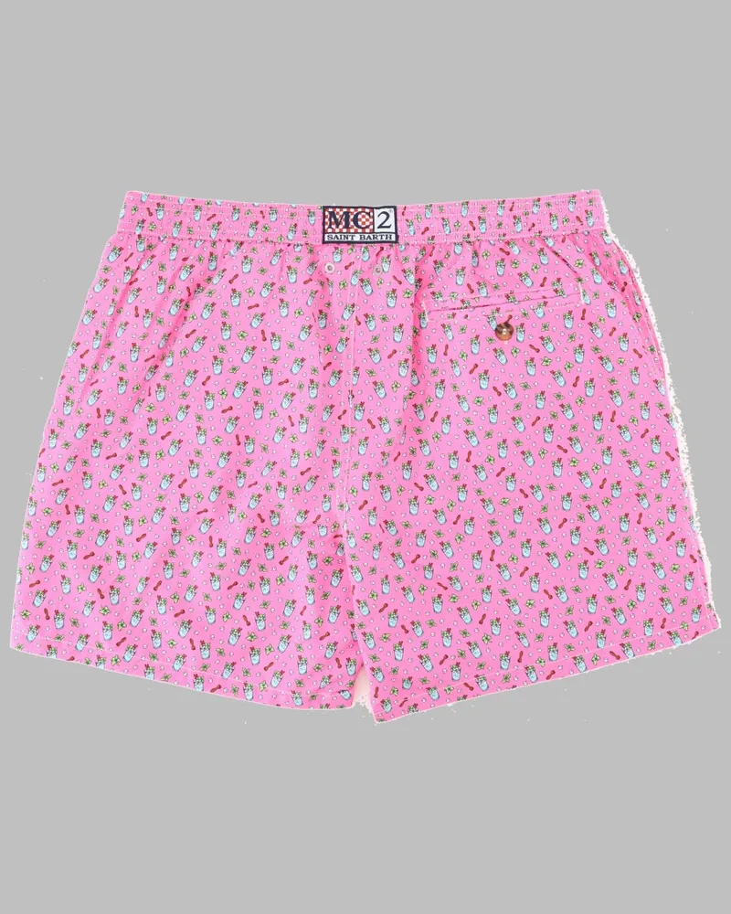 MC2 Saint Barth Fruit Print Swim Shorts — Pink Pink