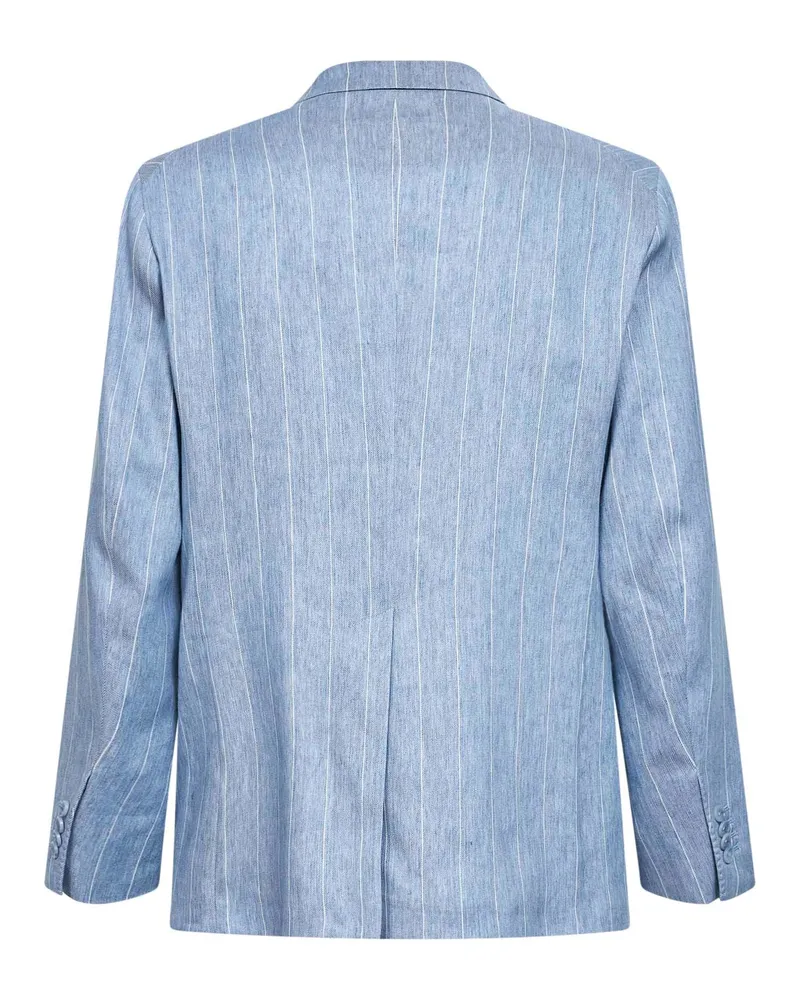 Tagliatore Men's Blazer New York Light Blue Linen Blend Jacket Blue