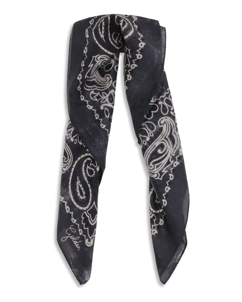 Golden Goose Paisley Printed Silk Scarf — Anthracite Anthracite