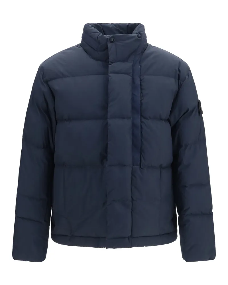 Stone Island Nylon and Goose Down Padded Down Jacket — Navy Navy
