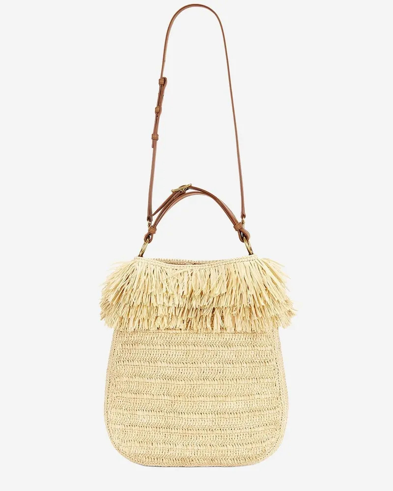 Saint Laurent Women's Shoulder Bag Natural Raffia Beige