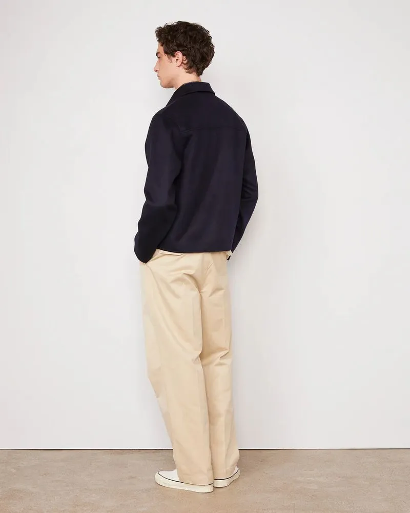 Officine Generale Collared Overshirt Jacket — Navy Navy