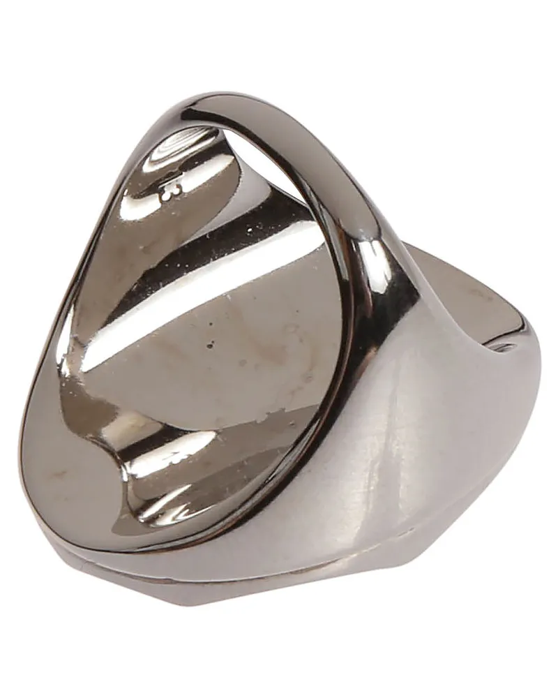 Alexander McQueen Faceted Stone Ring — Silver Silver