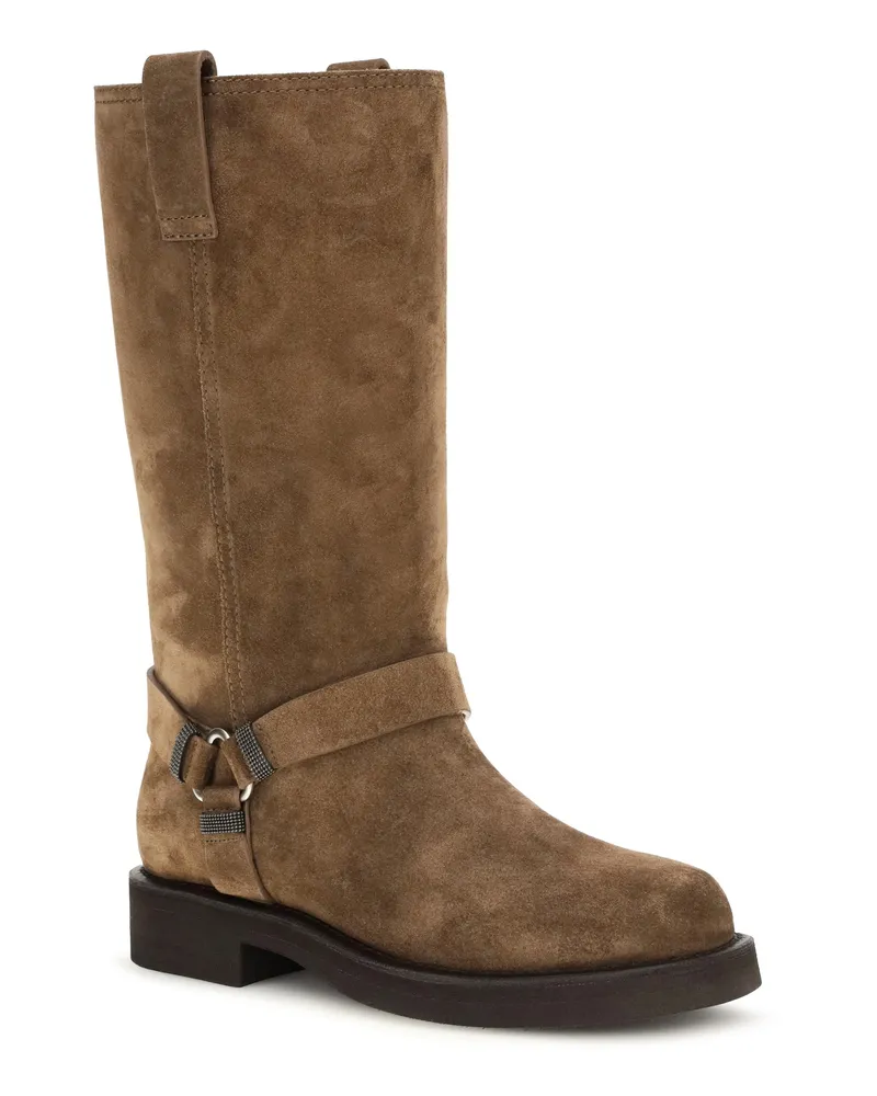 Brunello Cucinelli Women's Suede Boots Caramello Caramello