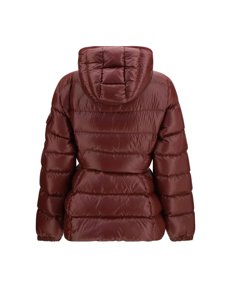 Moncler Women's Multicolor Goose Down Full-Length Jacket Clothing Burgundy