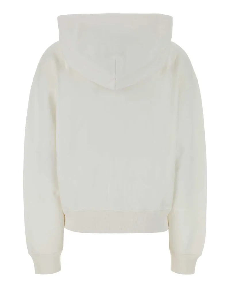 SPORTY & RICH Women White Cotton Sweatshirt Whitelightnavy Exterior: Felpe Sweater White
