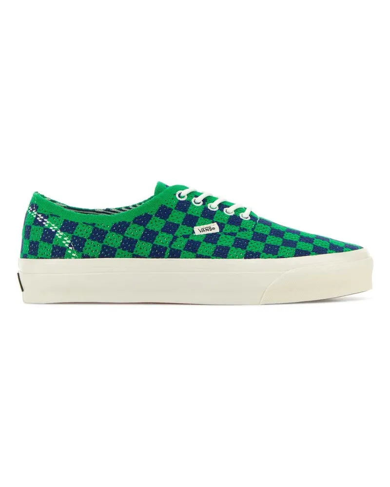 Vans Unisex Embroidered Canvas Lx Authentic Sneakers Punkcheckgreennavy Green