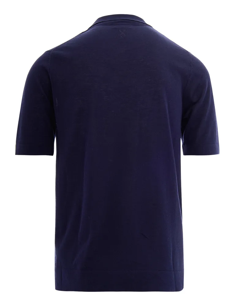 Ballantyne Men's Polo Shirt Open Collar Navy Cotton T-shirts And Polos Navy