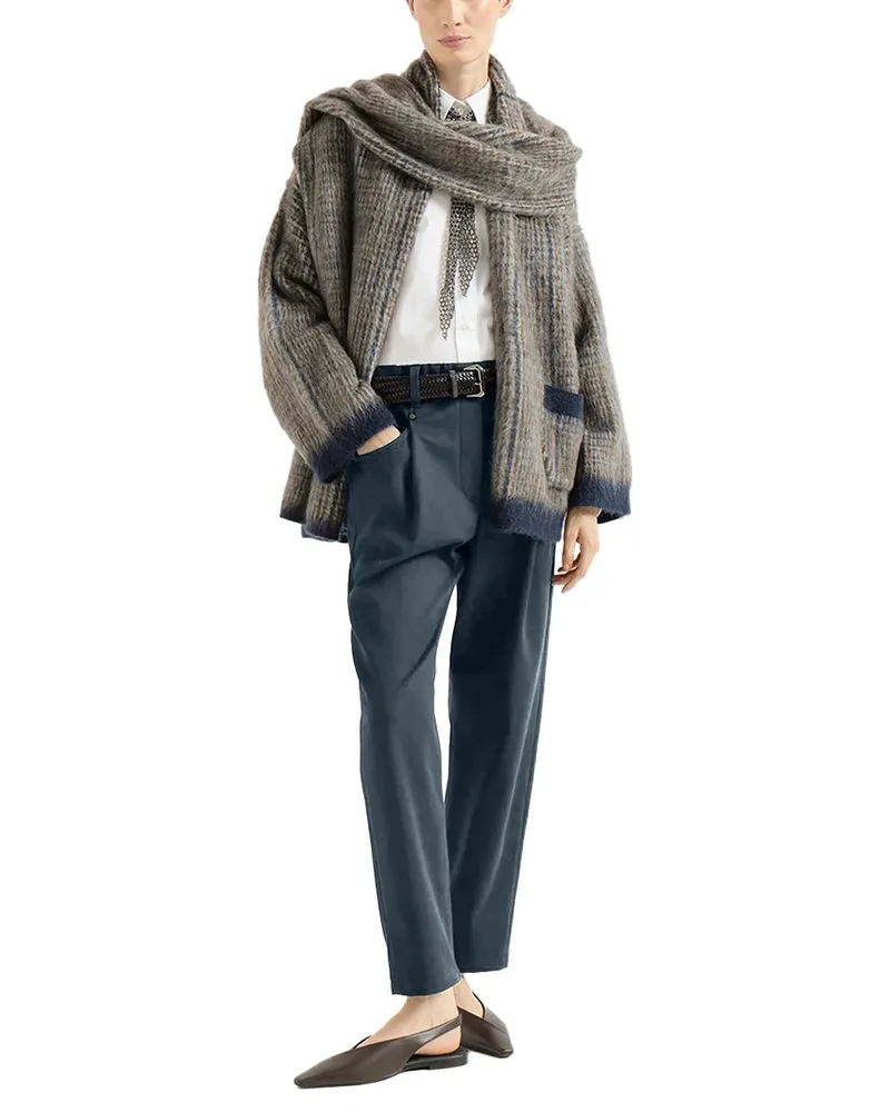 Brunello Cucinelli Baggy Pull-On Joggers — Grey Grey