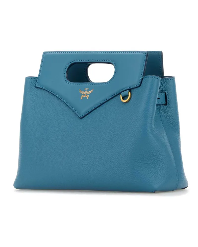 MCM Women's Turquoise Leather Mini Soft Diamond Handbag Blueheaven Borse A Mano Blue