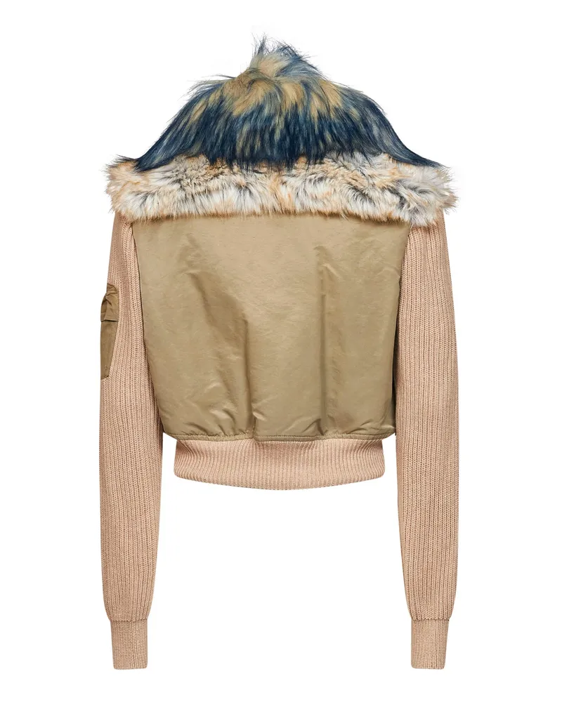 Diesel Women's Bomber Jacket G-Ustav Beige Cotton Beige