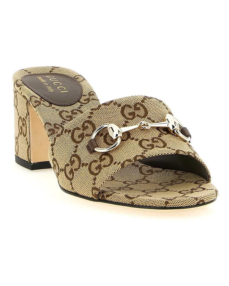Gucci Women's Beige Cotton Slides Shoe Beige