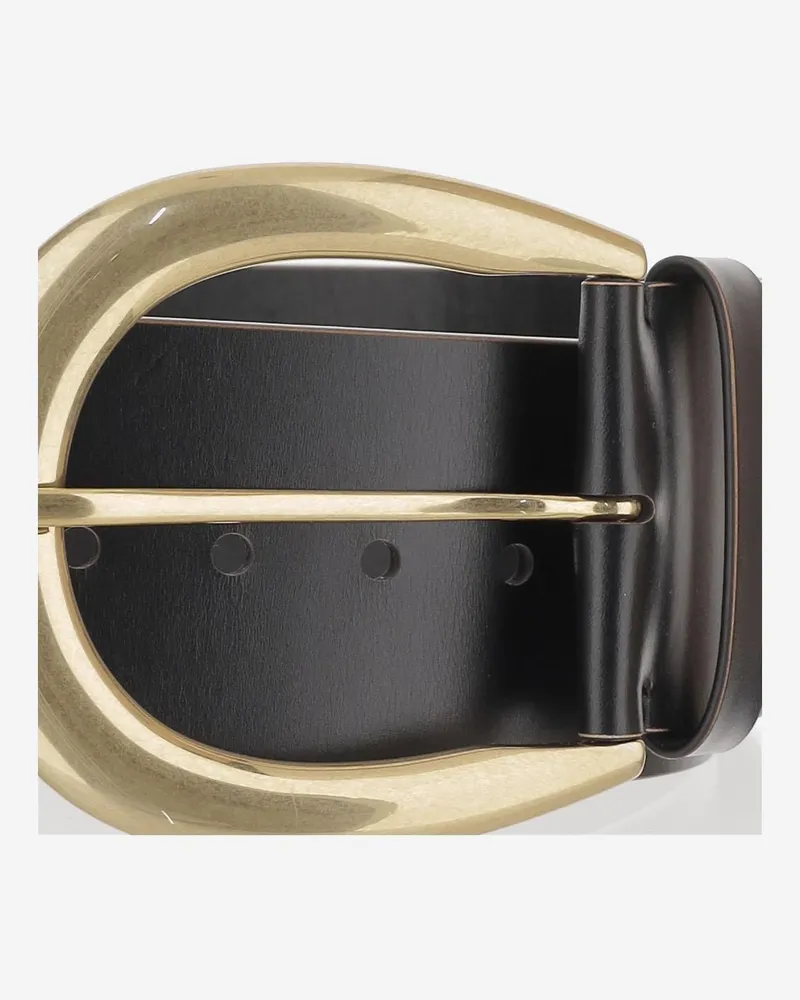 Chloé Women's Leather And Brass Belt Black Black