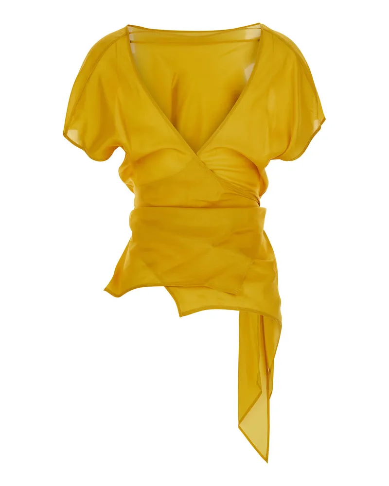 ..,merci Women's Shirt Cotton Yellow Blouses Yellow