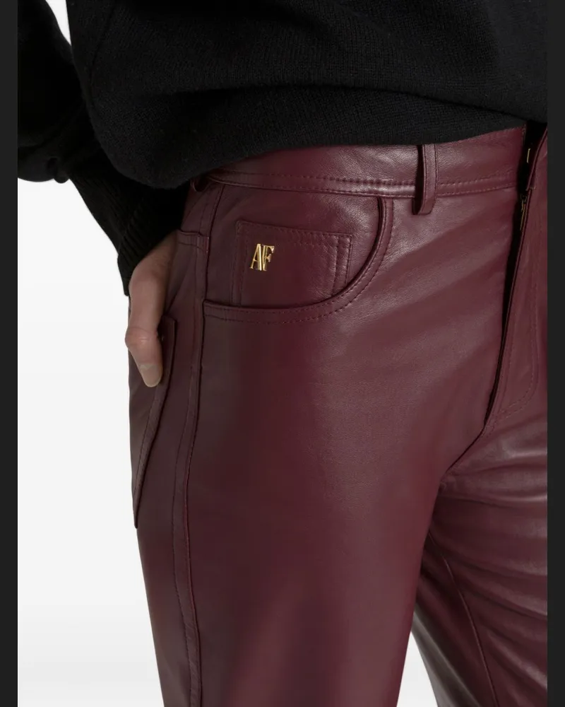 032c Faux Leather Trousers — Burgundy Burgundy