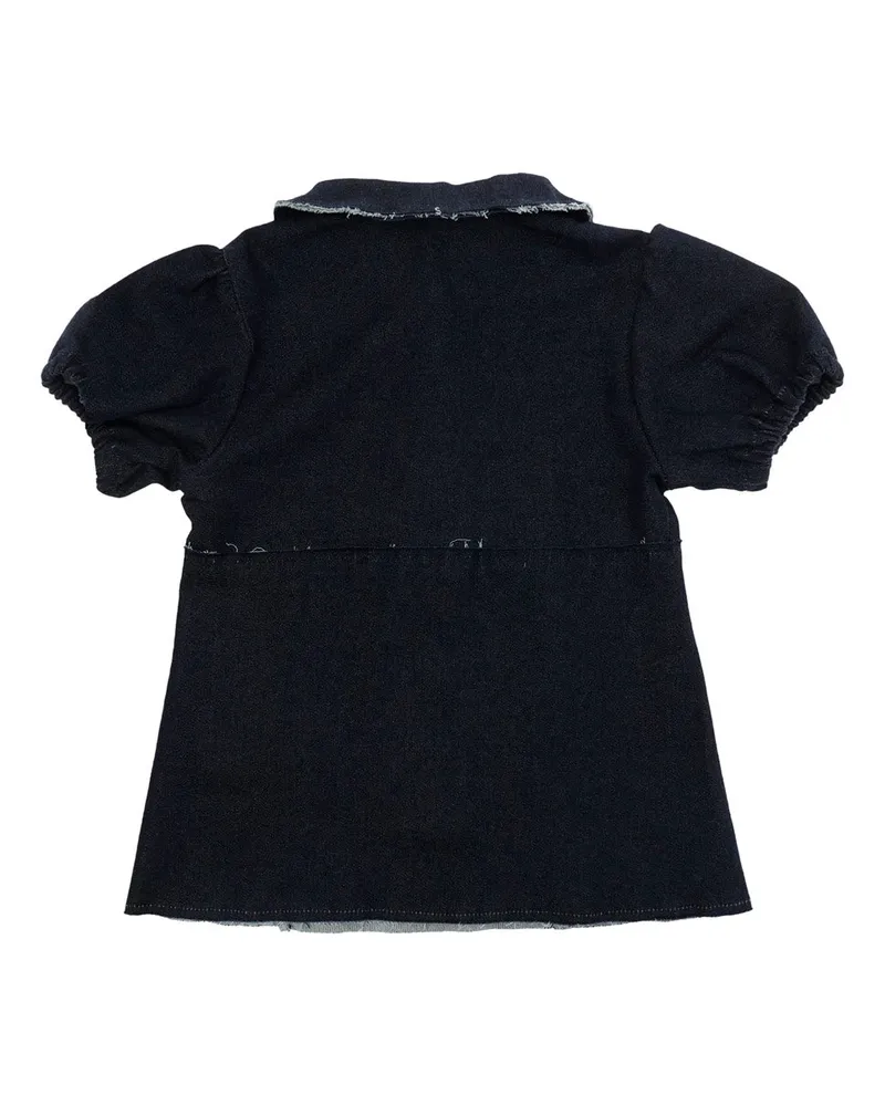 Marni Girls' Shirt Blue Cotton Blouses And Navy