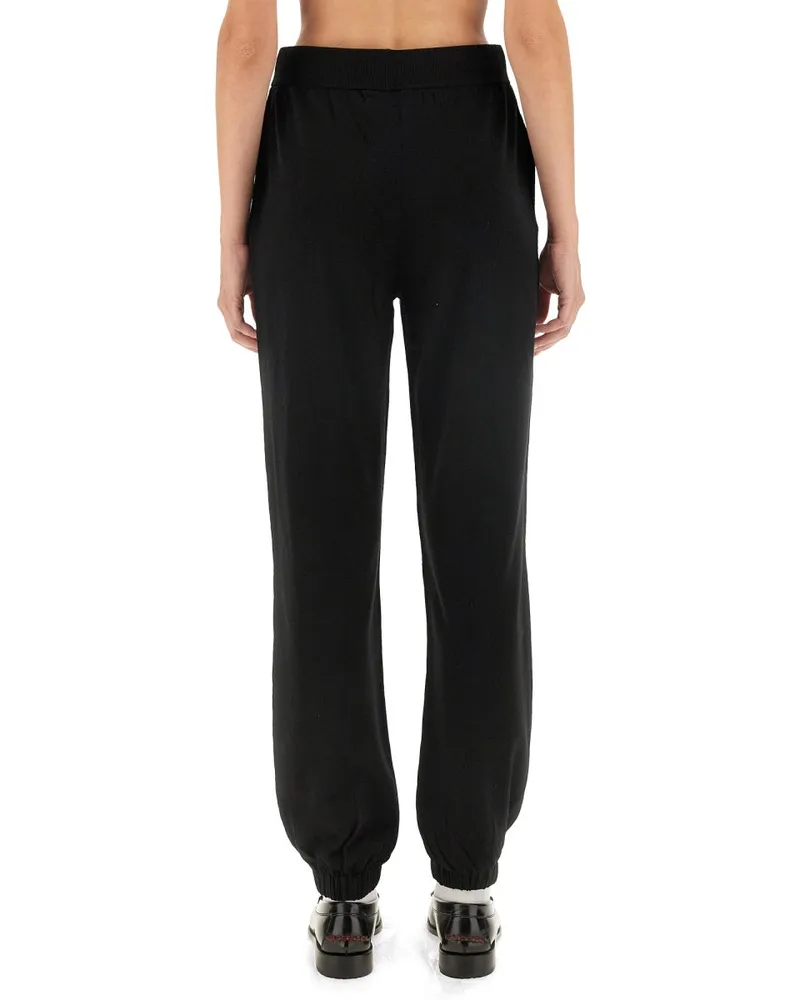Moschino Virgin Wool Logo Jogging Pants — Black Black