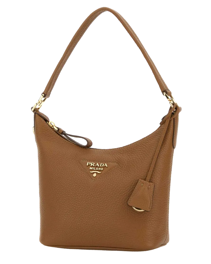 Prada Women's Camel Leather Shoulder Bag Caramel 0 1 Borse A Mano Brown